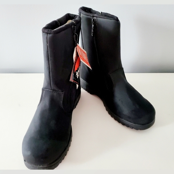Vintage Totes Black Waterproof Boots New With Box - Picture 1 of 7